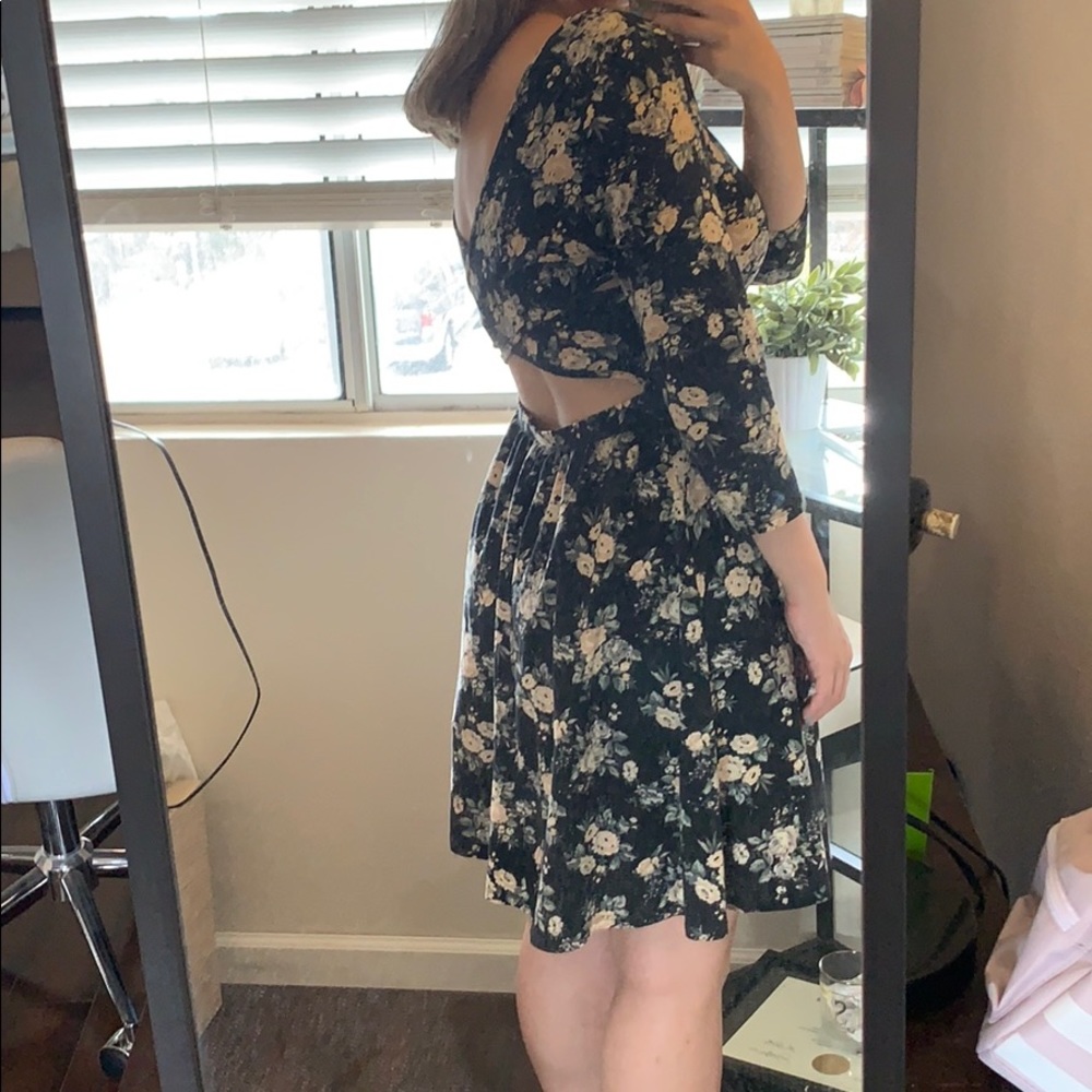 Floral Black Dress